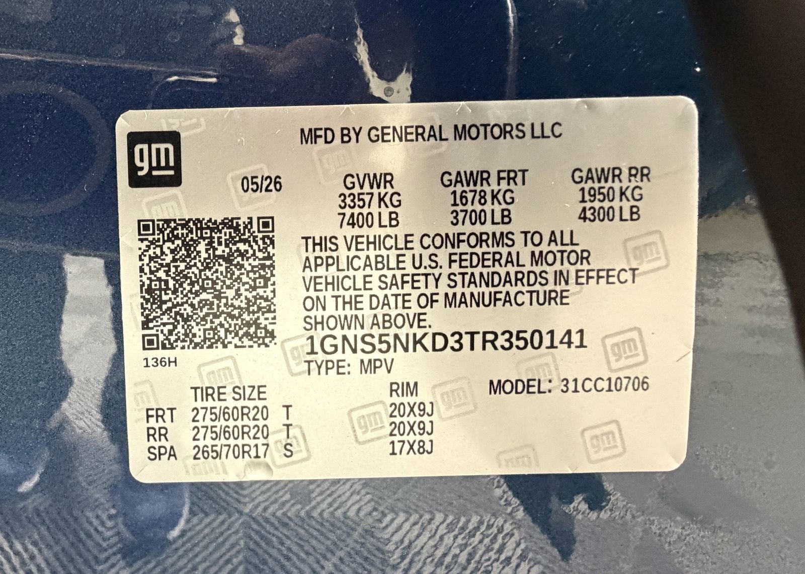 2026 Chevrolet Tahoe LT