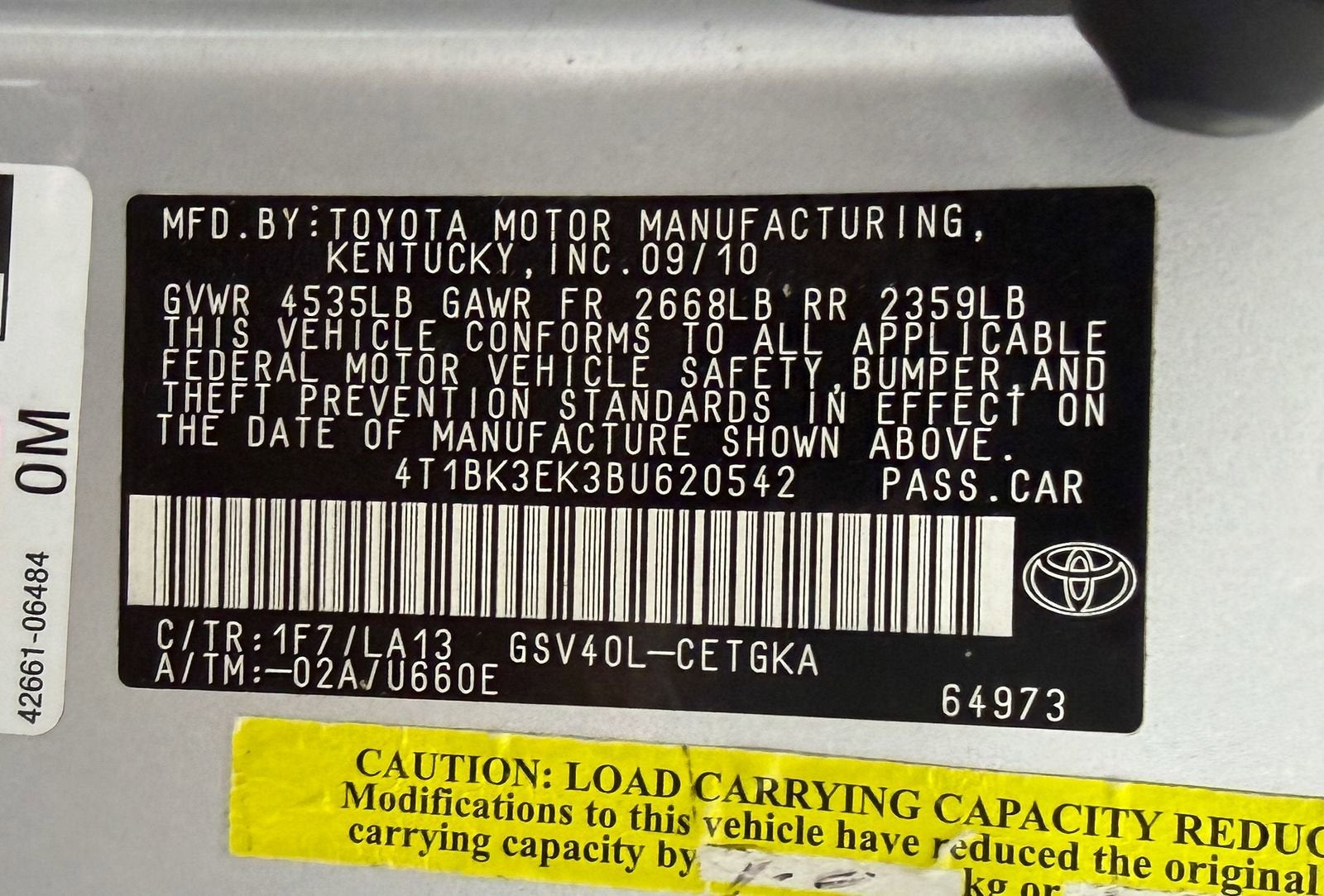 2011 Toyota Camry XLE V6