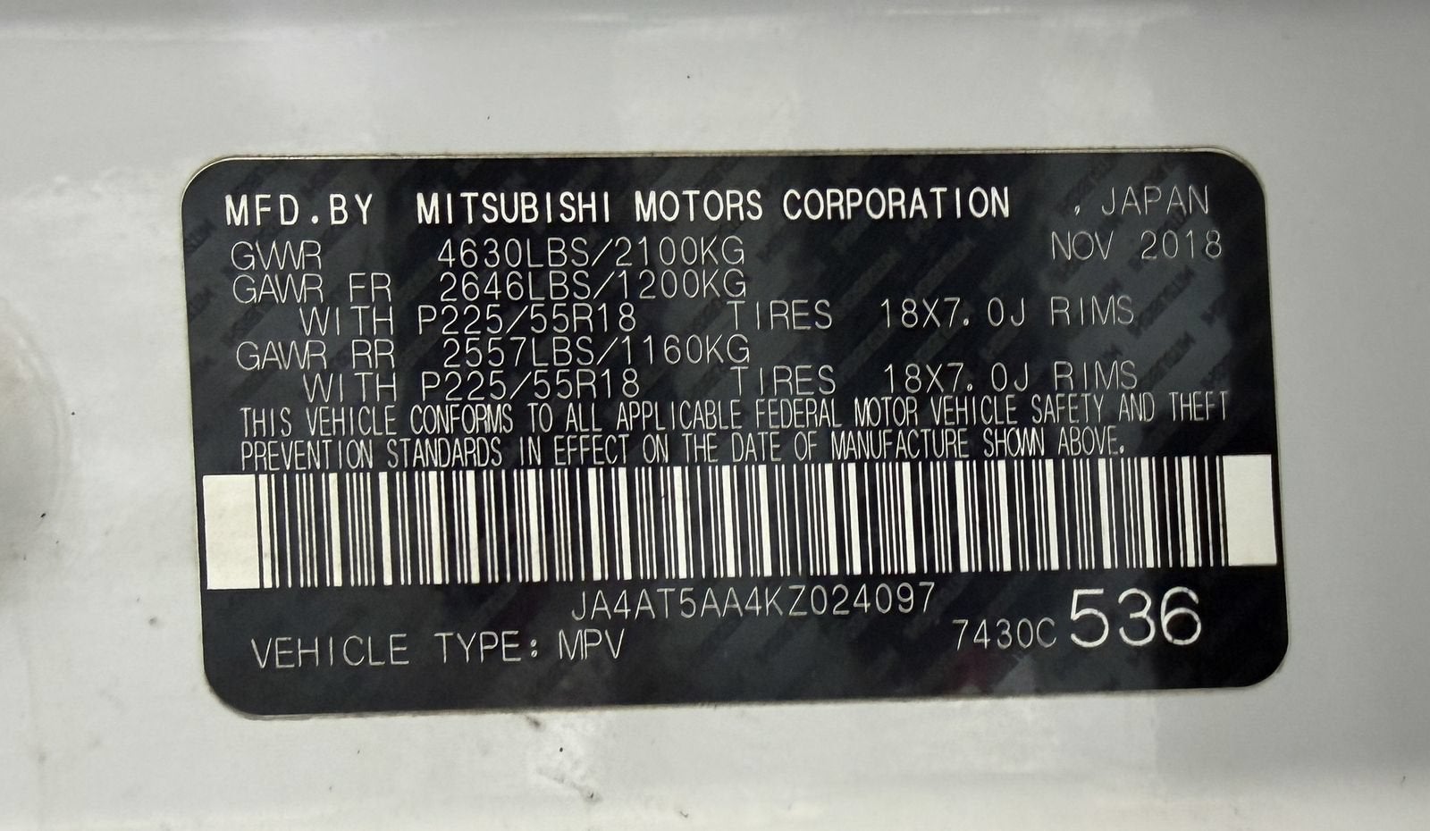 2019 Mitsubishi Eclipse Cross SE