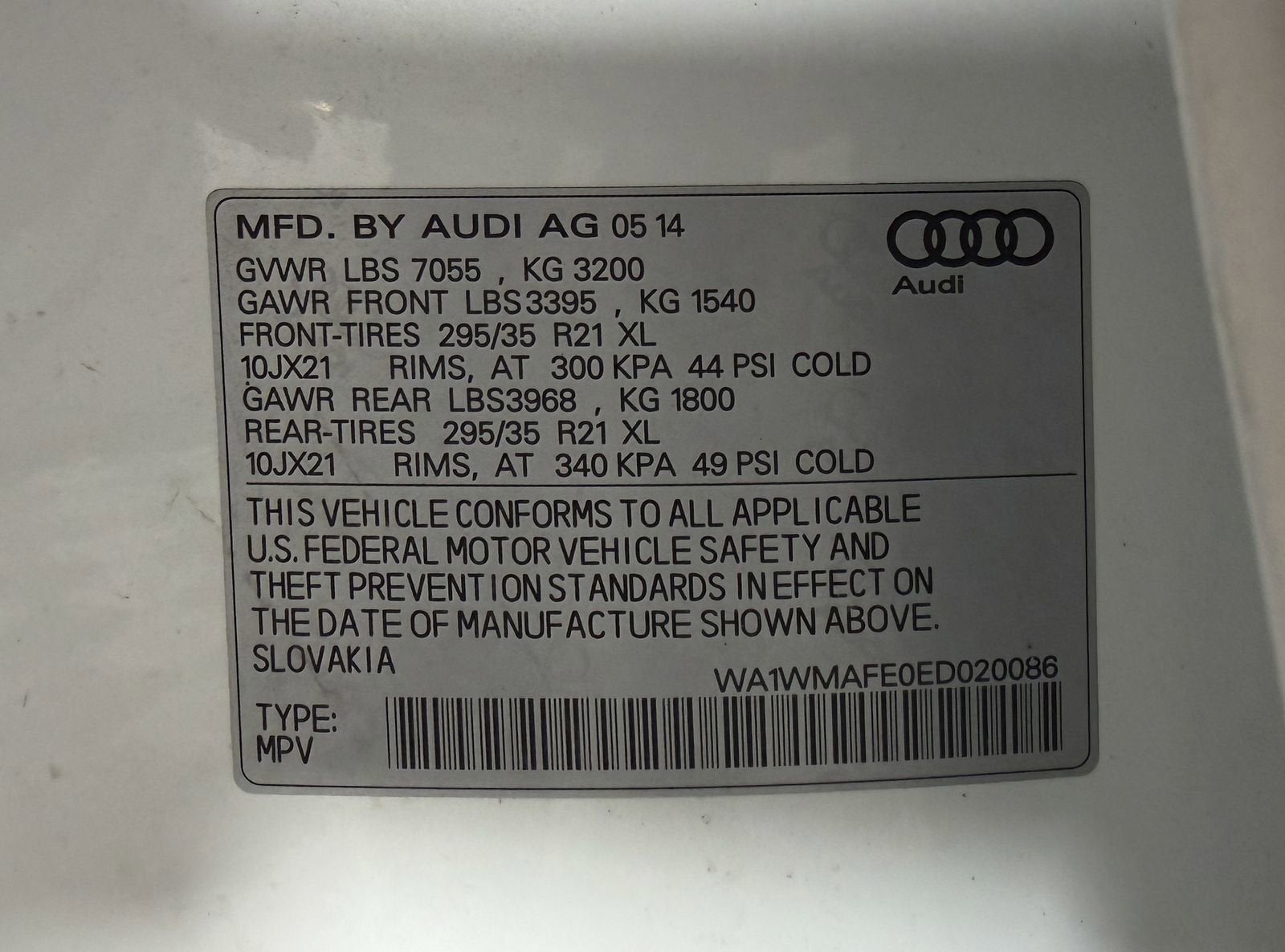 2014 Audi Q7 3.0 TDI Premium