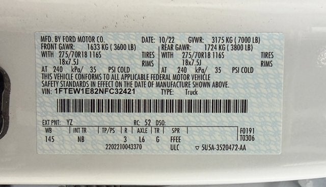 2022 Ford F-150 Tremor