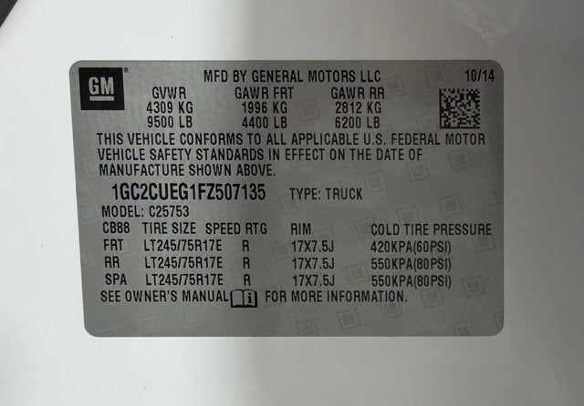 2015 Chevrolet Silverado 2500HD Built After Aug 14 Work Truck