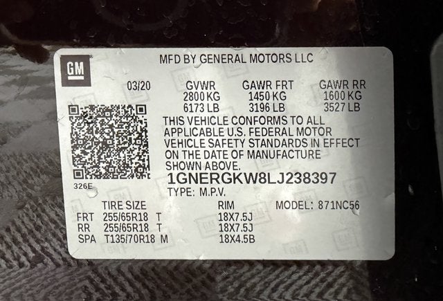 2020 Chevrolet Traverse LT Cloth