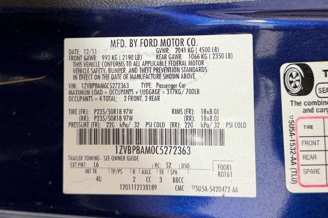 2012 Ford Mustang V6 Premium